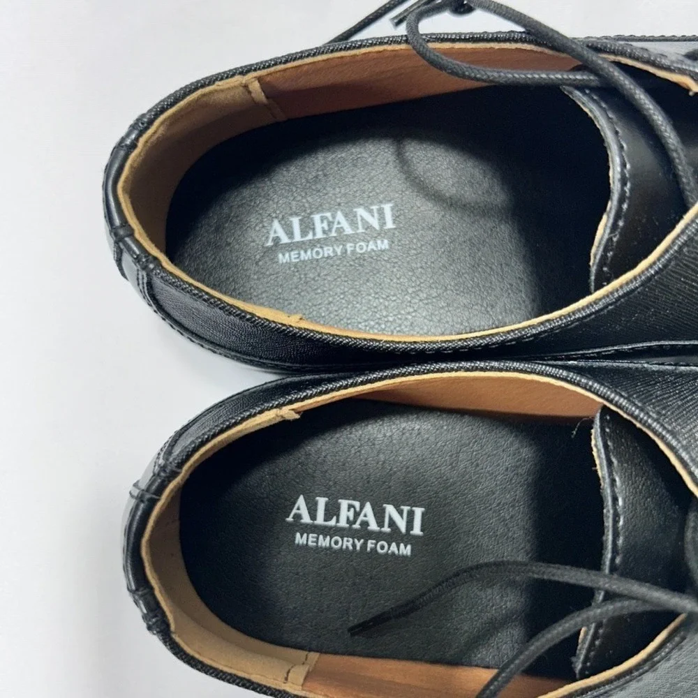 Alfani Men's Jackson‎ Pointy Toe Mixed Texture Dress Shoes Black US 9M